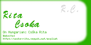 rita csoka business card